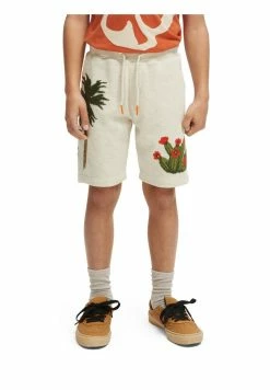 Scotch & Soda EMBROIDERED - Short - Ecru Melange -Scotch & Soda Soldes 8b3e3b45d013489da73b4b8098eb442d