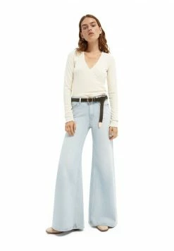 Scotch & Soda WRAPOVER - T-shirt à Manches Longues - Ecru