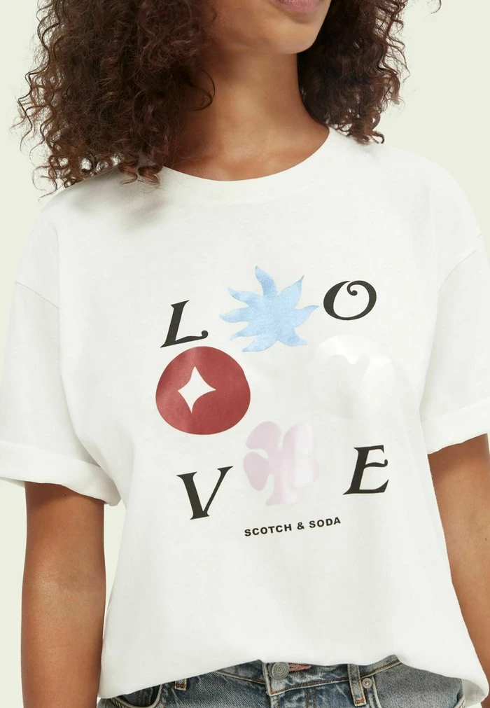 Scotch & Soda LOOSE FIT GRAPHIC - T-shirt Imprimé - Off White 1 Scotch & Soda LOOSE FIT GRAPHIC - T-shirt Imprimé - Off White