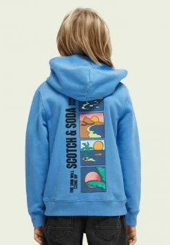 Scotch & Soda Sweat à Capuche Zippé - Azure -Scotch & Soda Soldes 934518d48d1043e3b0150d539f711053