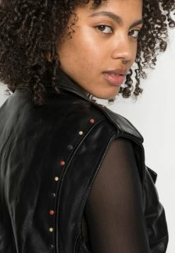 Scotch & Soda BIKER GILET WITH STUDS - Veste Sans Manches - Black -Scotch & Soda Soldes 94e47101fdc849468eb2718b69386c21