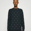 Scotch & Soda CREWNECK PULL WITH ALL OVER - Pullover - Dark Blue/multicoloured