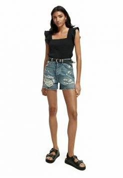 Scotch & Soda Short En Jean - Ocean Tone -Scotch & Soda Soldes 963386ac321b497c8f8965db9c7d8f6d