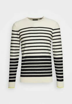 Scotch & Soda CLASSIC RAGLAN SLEEVED - Pullover - Off White/black