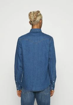 Scotch & Soda Chemise - Washed Indigo -Scotch & Soda Soldes 98546e8cf97a4dec9e2ca3e67948c81d