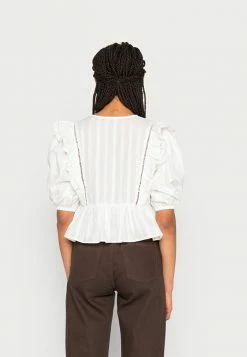 Scotch & Soda BRODERIE V NECK - Blouse - Off White -Scotch & Soda Soldes 9a912361eb9f492183b21a116c136b98