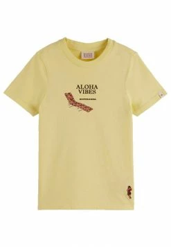 Scotch & Soda REGULAR FIT - T-shirt Imprimé - Lemon