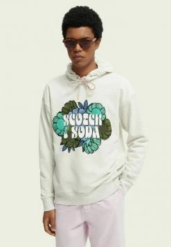 SCOTCH & SODA GRAPHIC REGULAR-FIT HOODIE - Sweat à Capuche - Grey Melange