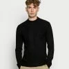 Scotch & Soda SOFT CREWNECK PULL WITH HIGHER COLLAR - Pullover - Black