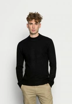 Scotch & Soda SOFT CREWNECK PULL WITH HIGHER COLLAR - Pullover - Black