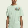 Scotch & Soda RELAXED FIT - T-shirt Imprimé - Mint