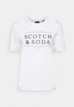 Scotch & Soda SHORT SLEEVE LOGO TEE - T-shirt Imprimé - White -Scotch & Soda Soldes 9df7a3185b74492491fbc45d9b157ebb