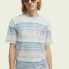 Scotch & Soda MELANGE EFFECT - T-shirt Imprimé - Blue/light Grey