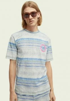 Scotch & Soda MELANGE EFFECT - T-shirt Imprimé - Blue/light Grey