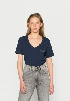 Scotch & Soda REGULAR FIT WITH SMALL EMBROIDERY - T-shirt Imprimé - Night Melange