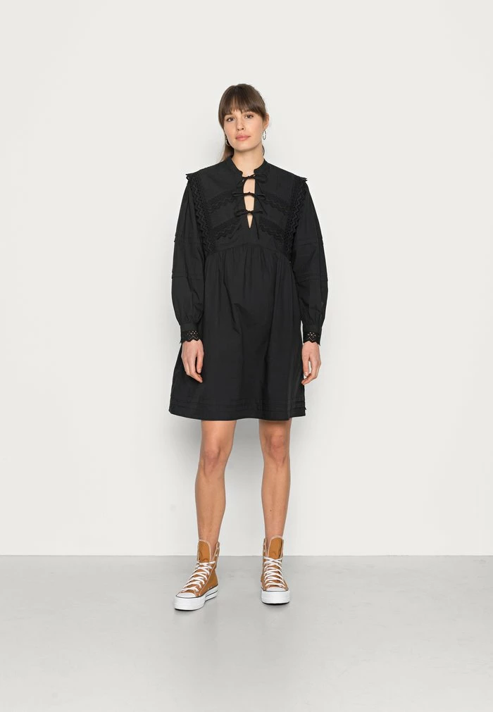 Scotch & Soda BRODERIE ANGLAISE MINI DRESS - Robe De Jour - Black 1 Scotch & Soda BRODERIE ANGLAISE MINI DRESS - Robe De Jour - Black