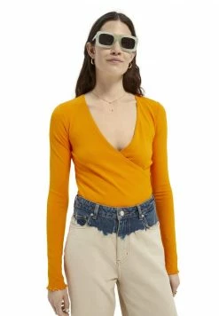 Scotch & Soda WRAPOVER - T-shirt à Manches Longues - Bright Orange