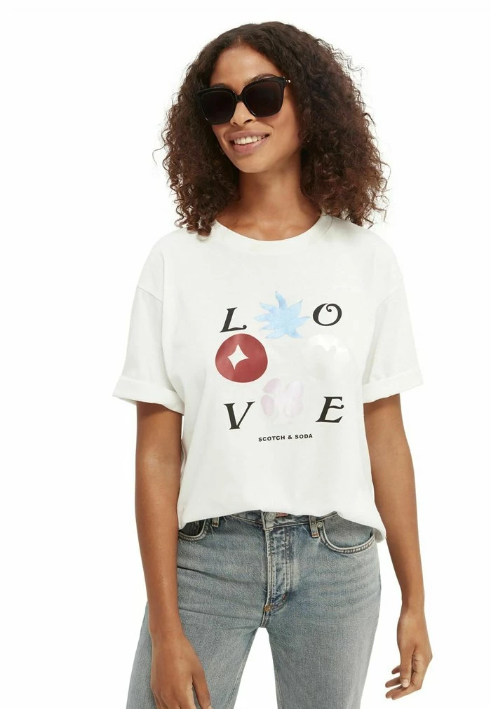 Scotch & Soda LOOSE FIT GRAPHIC - T-shirt Imprimé - Off White 3 Scotch & Soda LOOSE FIT GRAPHIC - T-shirt Imprimé - Off White – Image 3