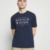 Scotch & Soda SHORT SLEEVE LOGO TEE - T-shirt Imprimé - Navy
