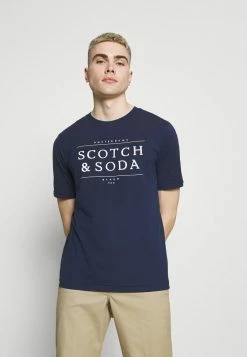 Scotch & Soda SHORT SLEEVE LOGO TEE - T-shirt Imprimé - Navy