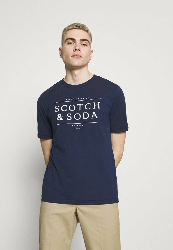 Scotch & Soda SHORT SLEEVE LOGO TEE - T-shirt Imprimé - Navy 1 Scotch & Soda SHORT SLEEVE LOGO TEE - T-shirt Imprimé - Navy