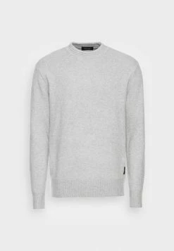 Scotch & Soda SOFT CREWNECK PULL WITH HIGHER COLLAR - Pullover - Stone Melange -Scotch & Soda Soldes a4574342c3c14ea6b48aa20fcea404f4