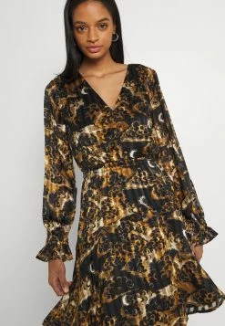 Scotch & Soda PRINTED LONG SLEEVED MINI DRESS - Robe De Jour - Black -Scotch & Soda Soldes a8b275d400ad4edaac73f452b7caa18c