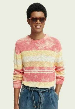 Scotch & Soda STRIPED SWEATER WITH BLEACH TIE-DYE - Pullover - Combo A