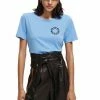 Scotch & Soda SHORT SLEEVED - T-shirt Imprimé - Quilt Blue