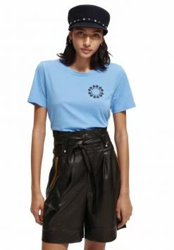 Scotch & Soda SHORT SLEEVED - T-shirt Imprimé - Quilt Blue