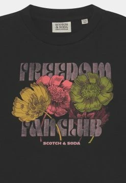 Scotch & Soda BOXY-FIT ARTWORK WITH RUFFLED CUFFS - T-shirt à Manches Longues - Black -Scotch & Soda Soldes b0e09ebd30c54e8aafb5fc29270f32f9