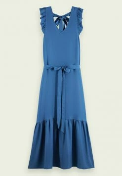 Scotch & Soda Robe Longue - Quilt Blue -Scotch & Soda Soldes b14cda63274546a6bc7061f7cdff8b4c