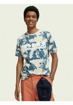 Scotch & Soda T-shirt Imprimé - White Blue