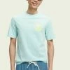 Scotch & Soda GRAPHIC - T-shirt Basique - Seafoam