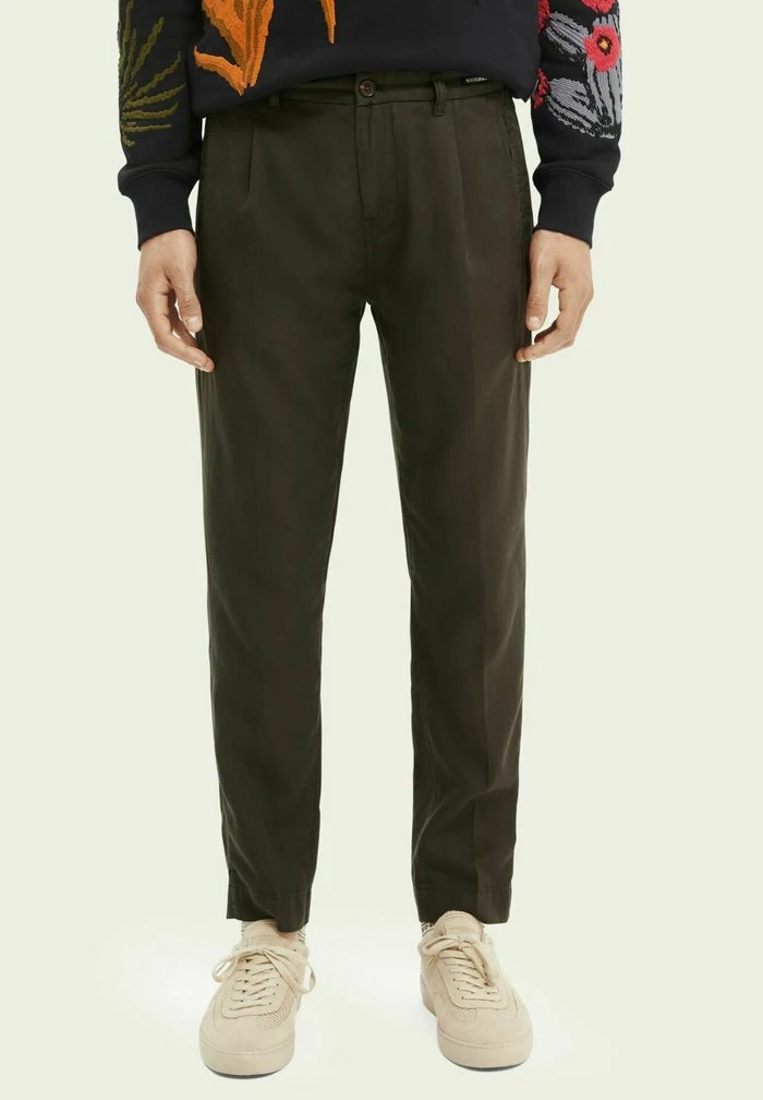Scotch & Soda PLEATED SLIM-FIT - Pantalon Classique - Khaki 1 Scotch & Soda PLEATED SLIM-FIT - Pantalon Classique - Khaki