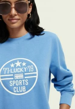 Scotch & Soda GRAPHIC - Sweatshirt - Quilt Blue -Scotch & Soda Soldes b6089849dd5e4c1cb916965a27e7e6b1