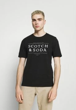 Scotch & Soda SHORT SLEEVE LOGO TEE - T-shirt Imprimé - Black