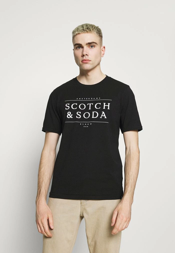 Scotch & Soda SHORT SLEEVE LOGO TEE - T-shirt Imprimé - Black 1 Scotch & Soda SHORT SLEEVE LOGO TEE - T-shirt Imprimé - Black
