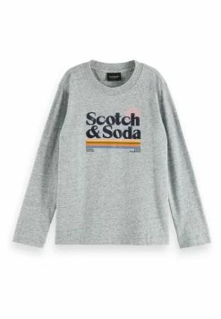 Scotch & Soda LONG-SLEEVED ARTWORK - T-shirt à Manches Longues - Grey Melange -Scotch & Soda Soldes bb86caf7f8ab48f7970a61fe144c2268