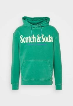Scotch & Soda COLOURFUL ARTWORK HOODED - Sweatshirt - Highlight Green