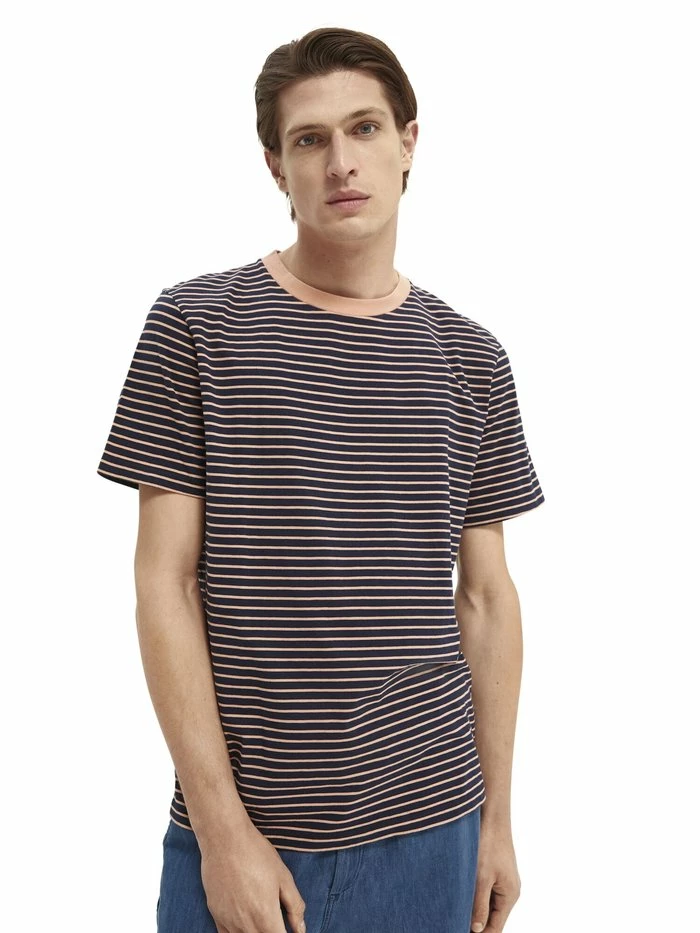 Scotch & Soda CLASSIC CREWNECK STRIPE TEE - T-shirt Imprimé - Black 1 Scotch & Soda CLASSIC CREWNECK STRIPE TEE - T-shirt Imprimé - Black