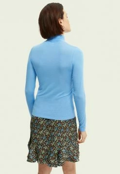 Scotch & Soda LONG SLEEVED MOCK NECK - T-shirt à Manches Longues - Blue -Scotch & Soda Soldes c04186d127084983ba20890d86173e09