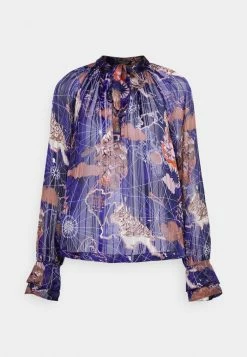 Scotch & Soda SHEER RECYCLED RUFFLE - Blouse - Dark Blue -Scotch & Soda Soldes c05f8534ec2448d8a71bc6c357a4e472