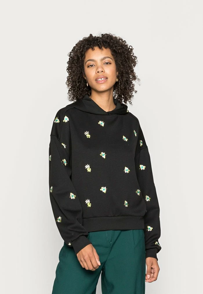 Scotch & Soda EMBROIDERED HOODIE - Sweat à Capuche - Black 1 Scotch & Soda EMBROIDERED HOODIE - Sweat à Capuche - Black