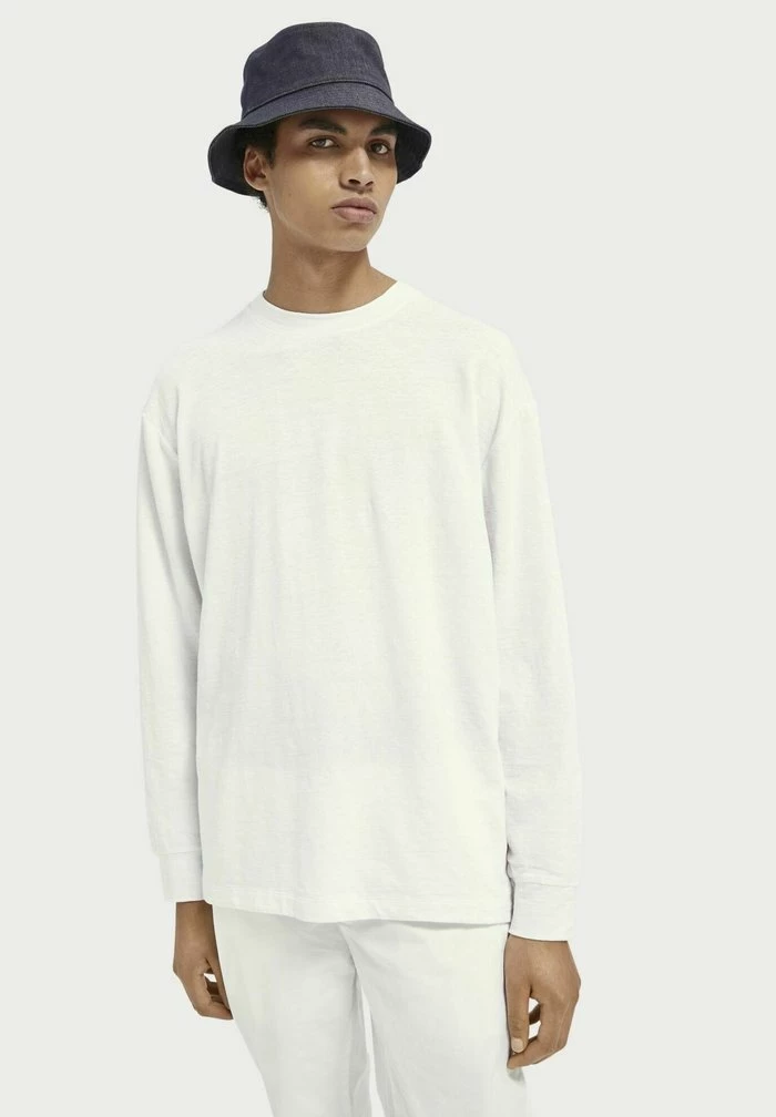 Scotch & Soda RELAXED-FIT - T-shirt à Manches Longues - White 1 Scotch & Soda RELAXED-FIT - T-shirt à Manches Longues - White