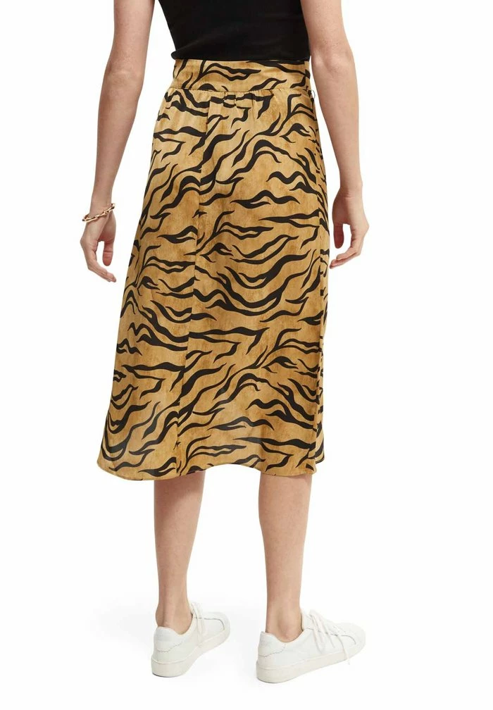 Scotch & Soda MIDI WRAP SKIRT - Jupe Trapèze - Beige 3 Scotch & Soda MIDI WRAP SKIRT - Jupe Trapèze - Beige – Image 3