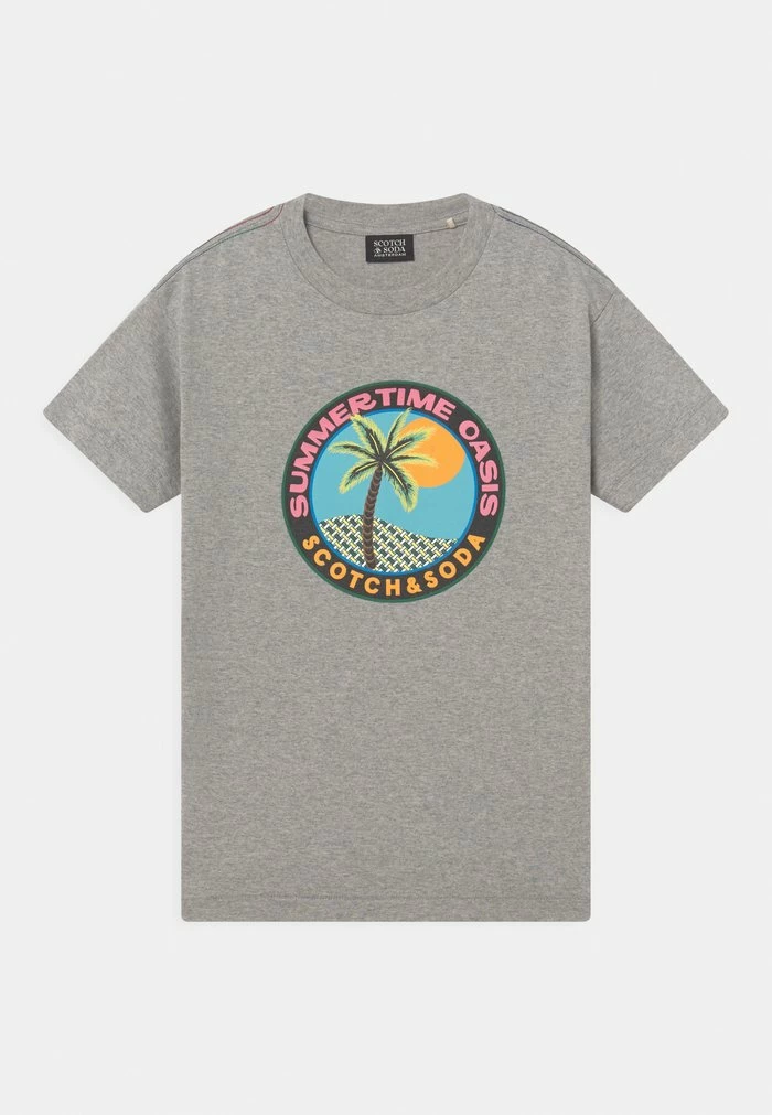 Scotch & Soda SKATE FIT ARTWORK - T-shirt Imprimé - Grey Melange 1 Scotch & Soda SKATE FIT ARTWORK - T-shirt Imprimé - Grey Melange