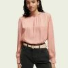 Scotch & Soda SMOCKED AND RUFFLED - T-shirt à Manches Longues - Desert Pink