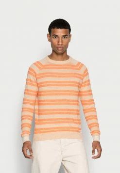 Scotch & Soda STRUCTURED BLEND CREWNECK - Pullover - Orange