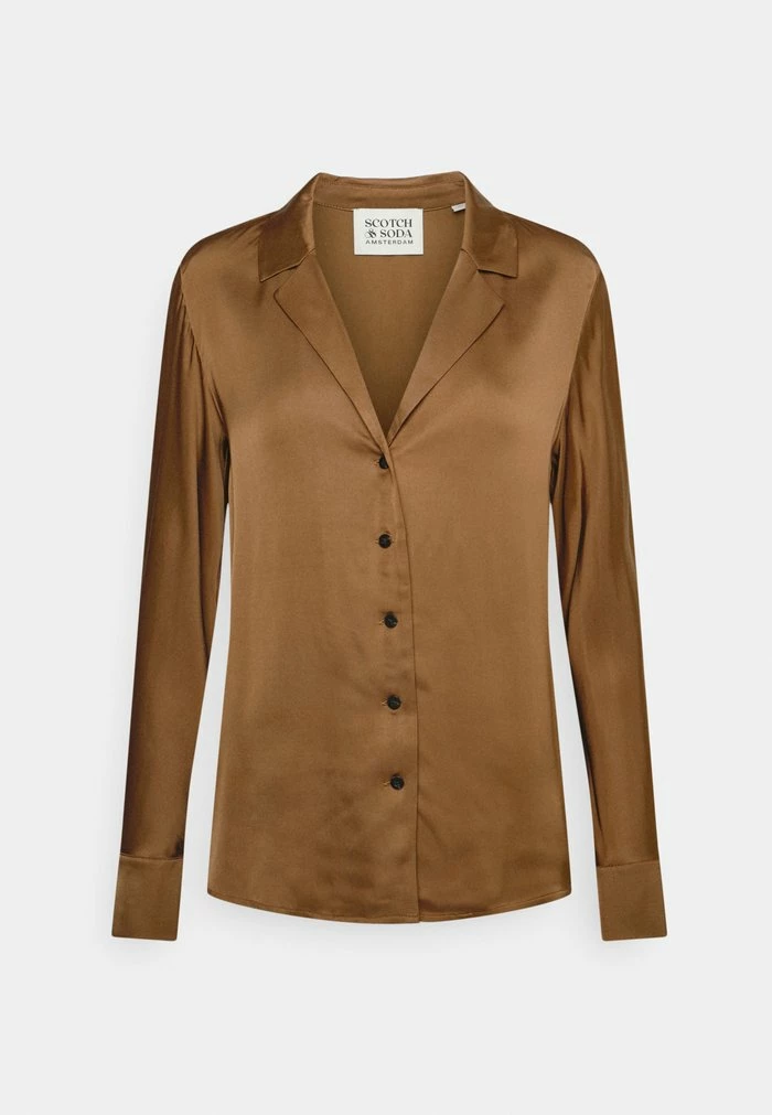 Scotch & Soda HAWAIIAN COLLAR SHIRT - Blouse - Olive Brown 1 Scotch & Soda HAWAIIAN COLLAR SHIRT - Blouse - Olive Brown